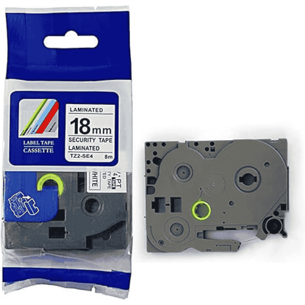 Brother TZe-SE4 18mm Black on white Tape0