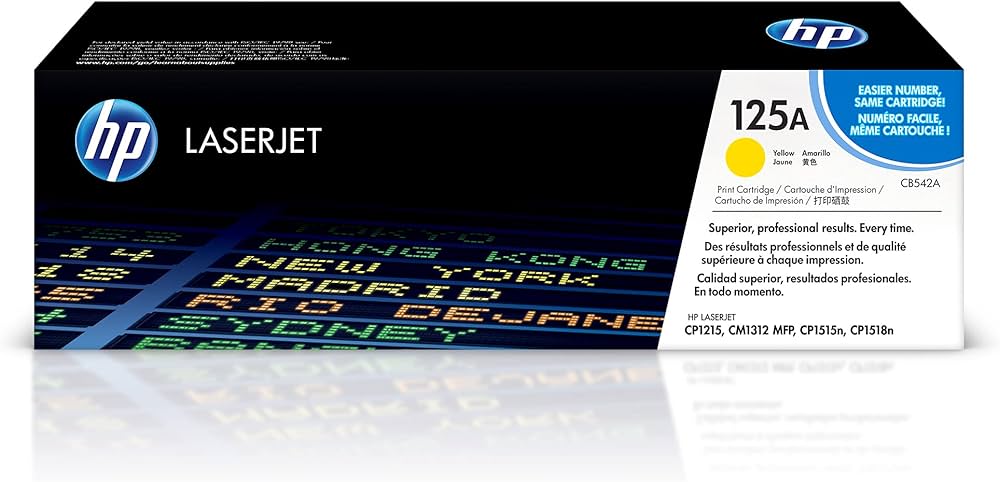 HP 125A Yellow Original LaserJet Toner Cartridge- CB542A