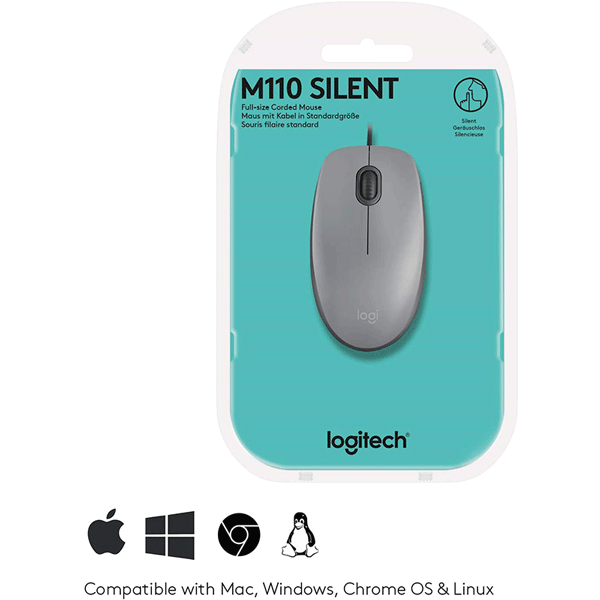 Logitech USB Silent Mouse M110 Mid Grey (910-005490)4
