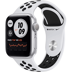 Apple Watch Nike Series 6 GPS, 40mm Silver Aluminum Case with Pure Platinum/Black Nike Sport Band