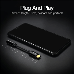 Vention Type-C to 3.5mm Audio Cable 0.1M Black Metal Type CFIBA4