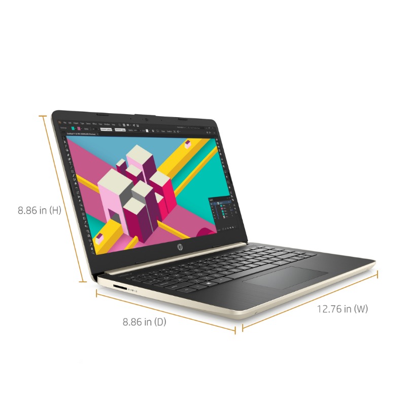 Hp 14-dq1040wm Laptop, Intel Core i5-1035G1, 8 GB SDRAM, 256GB SSD+16GB Optane, Pale Gold0