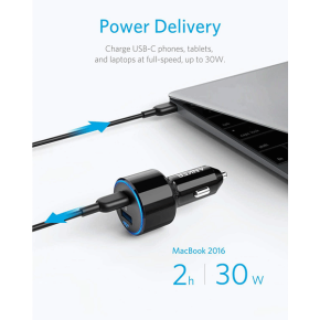 USB C Car Charger, Anker 49.5W PowerDrive Speed+ 2 Car Adapter with One 30W PD Port3