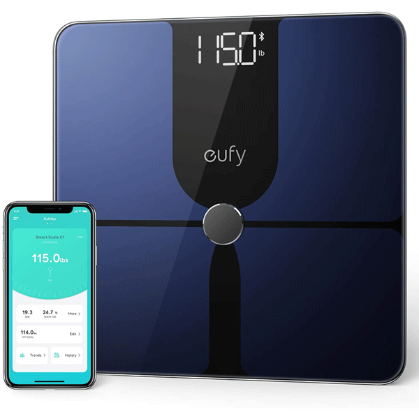eufy by Anker, Smart Scale P1 with Bluetooth, Body Fat Scale, Wireless Digital Bathroom Scale, 14 Measurements, Weight/Body Fat/BMI, Fitness Body Composition Analysis, Black/White, lbs/kg4