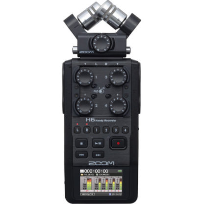 Zoom H6 All Black 6-Track Recorder with Mic Capsule0
