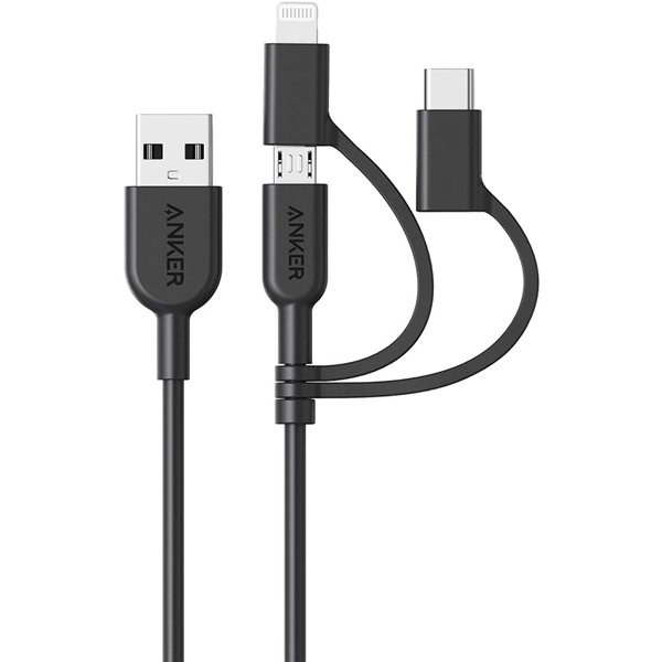 Anker Powerline II 3-in-1 Cable, Lightning/Type C/Micro USB Cable