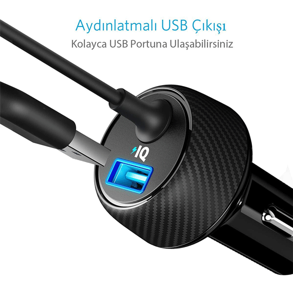 Anker PowerDrive 2 Elite with Lightning Connector Car Charger for Mobile Phones - A2214H112