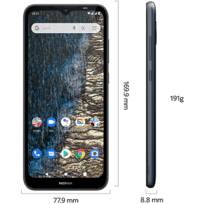 Nokia C20 Android Smartphone with 4G, Dual SIM, 2GB RAM, 32GB ROM, 6.5Inch HD display, front and rear 5MP cameras – both with LED flash, long lasting 3000 mAh battery3