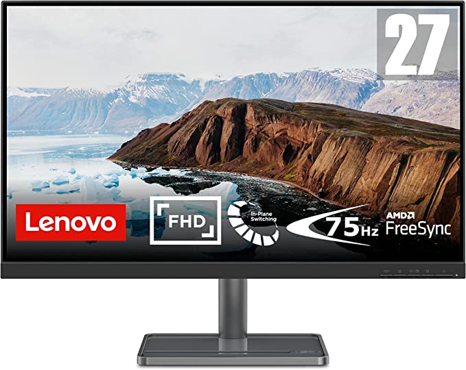 Lenovo L27i-30 27.0″ FHD Monitor, Raven Black Color – 66BFKAC2UK