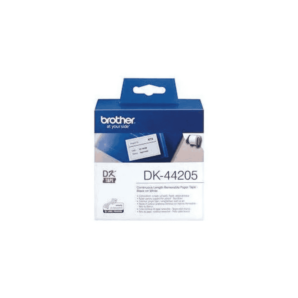 Brother Dk-44205 Black On White Label Tape