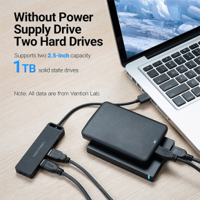 VENTION 4-Port USB 3.0 Hub Ultra-Slim Data USB Splitter 2