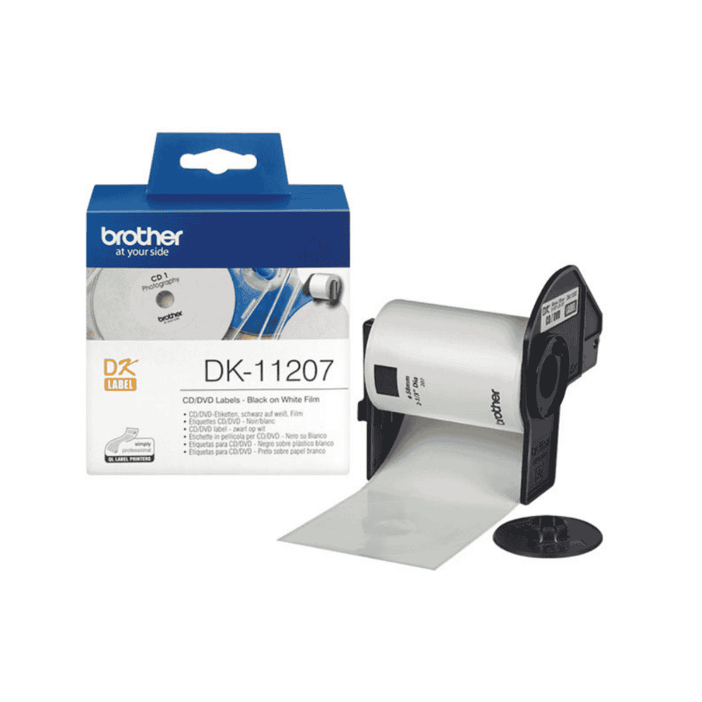  Brother DK-11207 Black on White Laber roll