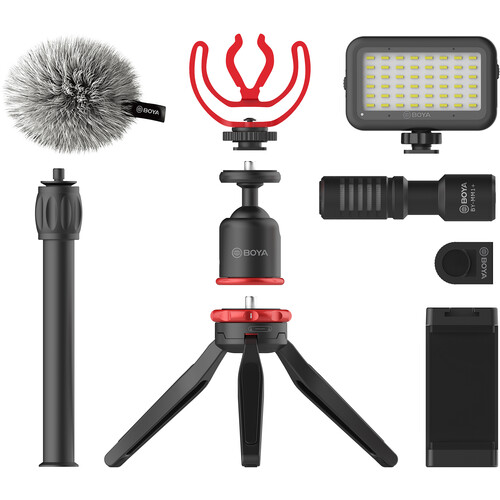 BOYA BY-VG350 Smartphone Vlogger Kit Plus with BY-MM1+ Mic, LED Light, and Accessories2