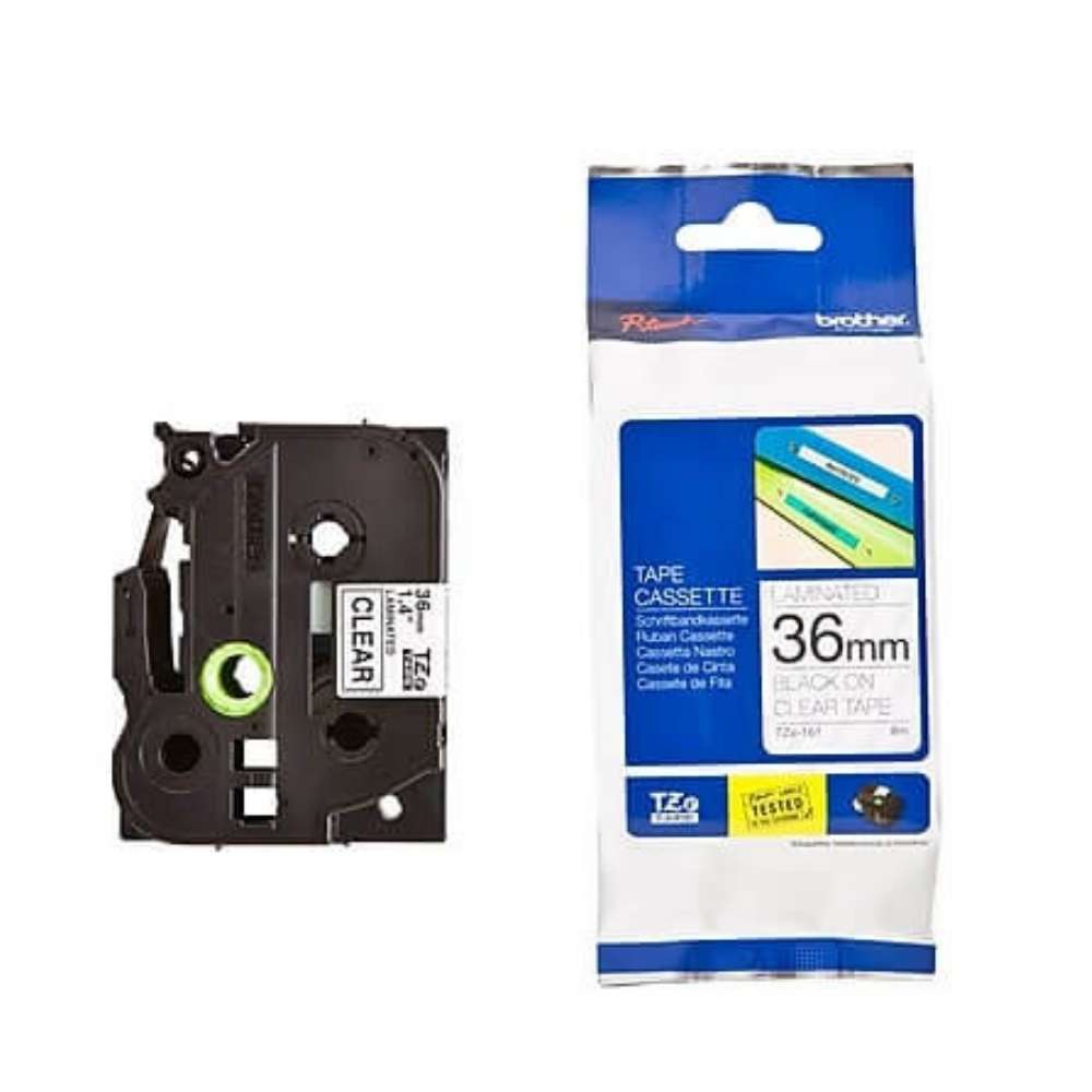 Brother TZe-161 36mm Black On Clear Tape0