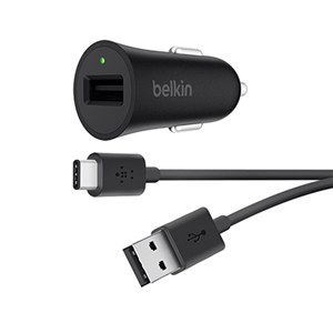 Belkin Boost up Quick Charger 3.0 Car Charger with USB-A To USB-C Cable (F7U032BT04-BLK)