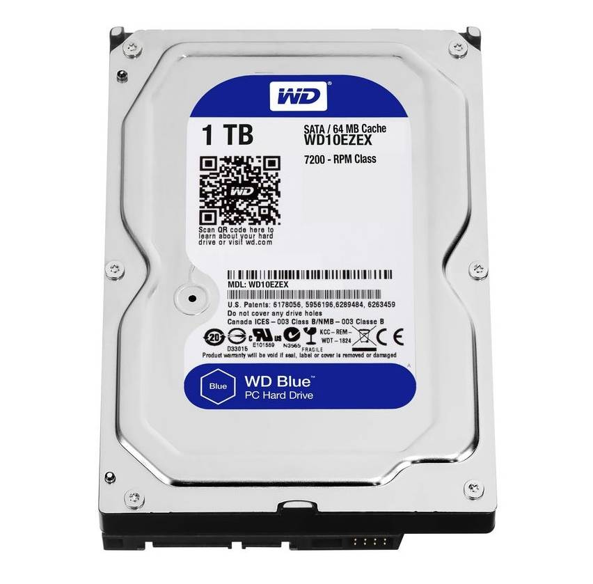 Western Digital HDD WD10EZEX 1TB SATA 6Gb/s Desktop 7200rpm 64MB Cache Bare Drive (WD10EZEX)