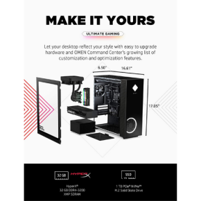 OMEN 30L Gaming Desktop PC, NVIDIA GeForce RTX 3080 Graphics Card, 10th Generation Intel Core i9-10850K Processor, 32 GB RAM, 1 TB SSD and 2 TB Hard Drive, Windows 10 Home (GT13-0092, 2020)3