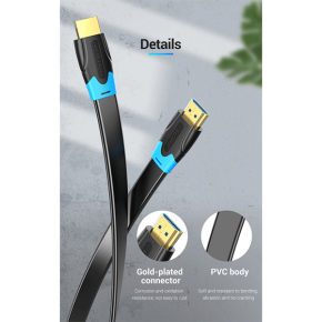 HDMI CABLE-VENTION-10 METER -HIGH SPEED FLAT - VEN-AAKBL4