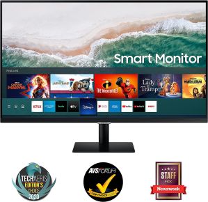 Samsung LS32AM700 Monitor 32 inch - 4K, HDR (3840 x 2160), 60hz - USB-C, Built-in Speakers, Wi-Fi & Bluetooth, Smart Monitor | LS32AM700UMXUE2