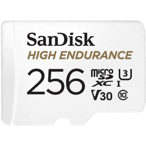 SanDisk MicroSD CLASS 10 100MBPS 256GB High Endurance Card  with Adapter (SDSQQNR-256G-GN6IA)0