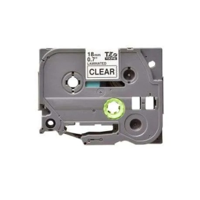 18mm x 8m black on clear label tape