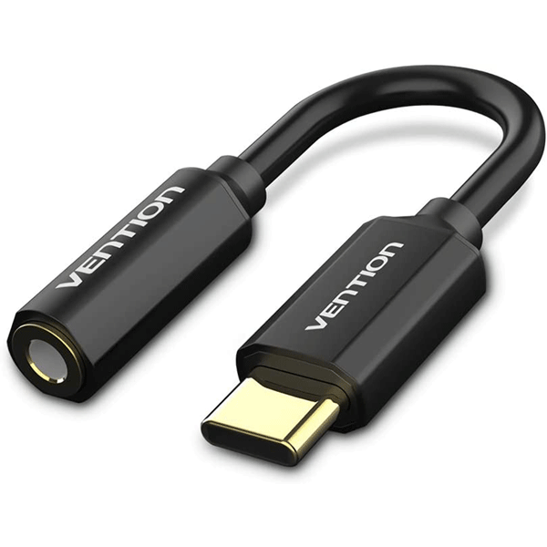 Vention Type-C to 3.5mm Audio Cable 0.1M Black Metal Type CFIBA0