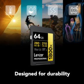 Lexar 64GB 280 Mbps 1800x UHS-II SDXC Memory Card 4