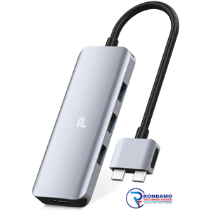 Dual HDMI Monitor Adapter for MacBook Pro Air 2020/2019/2018/2017, MacBook Pro Docking Station Dual Monitor, USB C Hub Dock with 2 HDMI Ports, 100W PD, 3 USB 3.0 and SD/Micro Card Readers