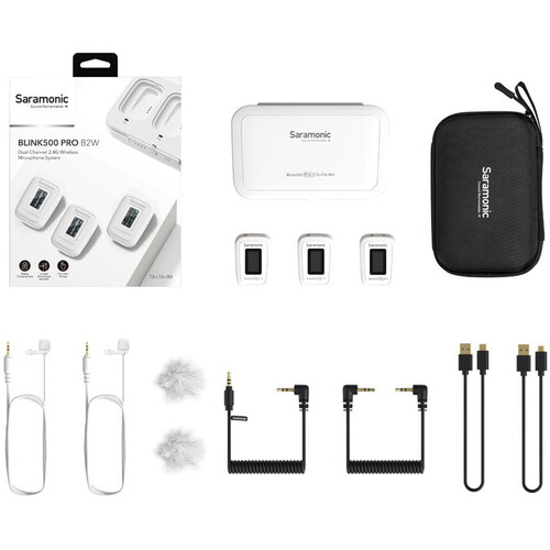 Saramonic Blink 500 Pro B2 2-Person Digital Camera-Mount Wireless Omni Lavalier Microphone System (2.4 GHz, White)2