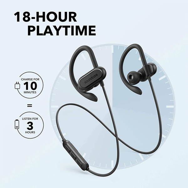 Soundcore Spirit X 2019 Version Wireless Sports Earphones, Bluetooth Headphones with IP68 Waterproof Protection, SweatGuard, Intense Bass, 18H Playtime, Wireless Earbuds for Running, Workout, Sports2