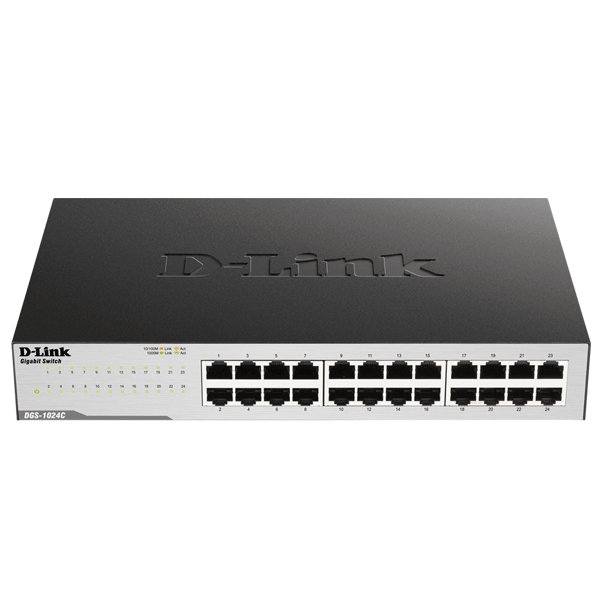 24 port 10/100/1000Base-T unmanaged gigabit switch, Metal Casing (DGS-1024C)2
