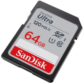 SanDisk Ultra 64GB SDXC UHS-I 120MB/s C10 U1 Full HD Memory Card (SDSDUN4-064G-GN6IN) 