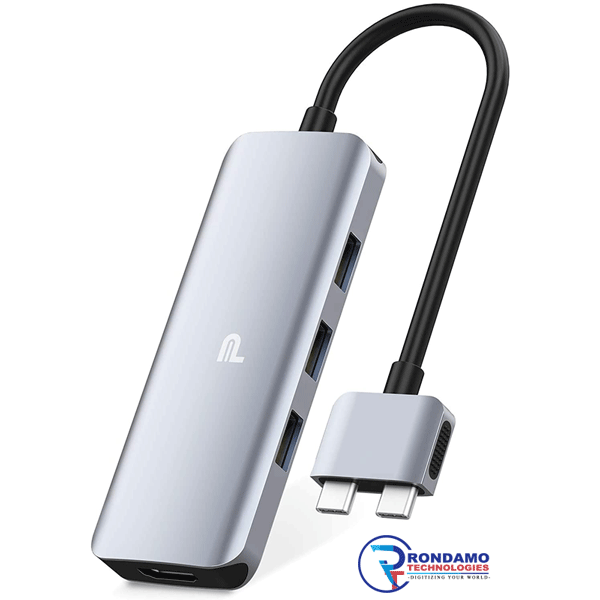 Dual HDMI Monitor Adapter for MacBook Pro Air 2020/2019/2018/2017, MacBook Pro Docking Station Dual Monitor, USB C Hub Dock with 2 HDMI Ports, 100W PD, 3 USB 3.0 and SD/Micro Card Readers2