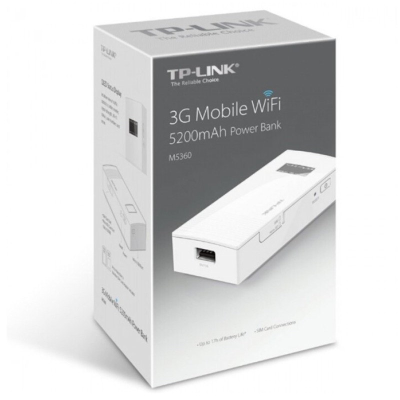 TP-Link TL-M5360 3G Mobile Wi-Fi, 5200mAh Power Bank